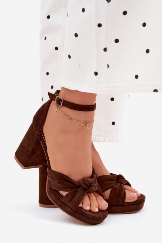 Sandales à talons hauts pour femmeImitacji en daimu CzekoladoÀe Rosetta
