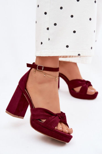 Sandales à talons hauts pour femmeImitacji en daimu Bourgogne Rosetta 2