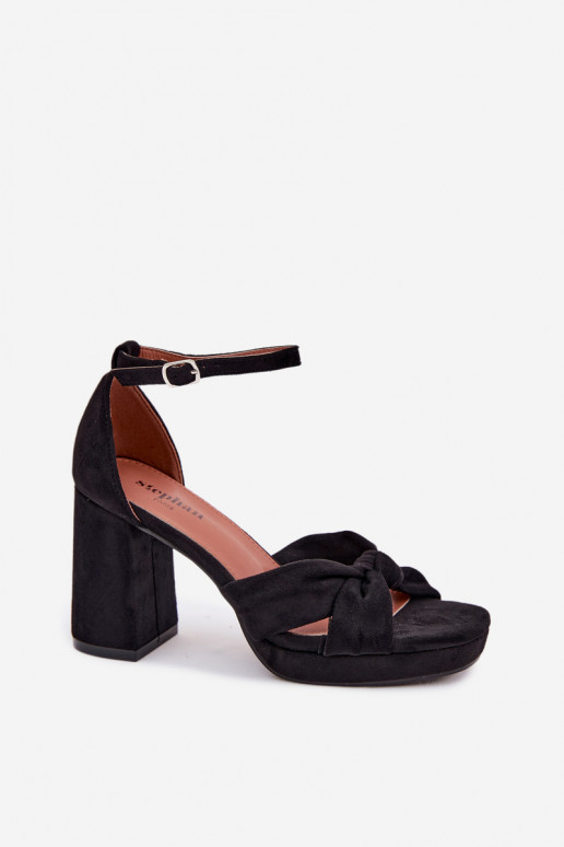 Sandales noires à talons hauts en suède synthétique Rosetta
