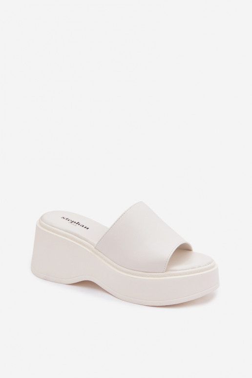 Chaussons blancs à plateforme Virelia