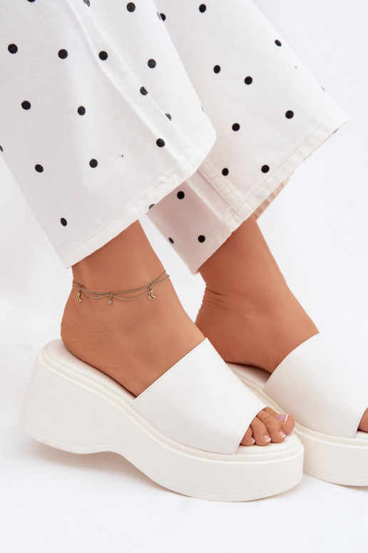 Chaussons blancs à plateforme Virelia