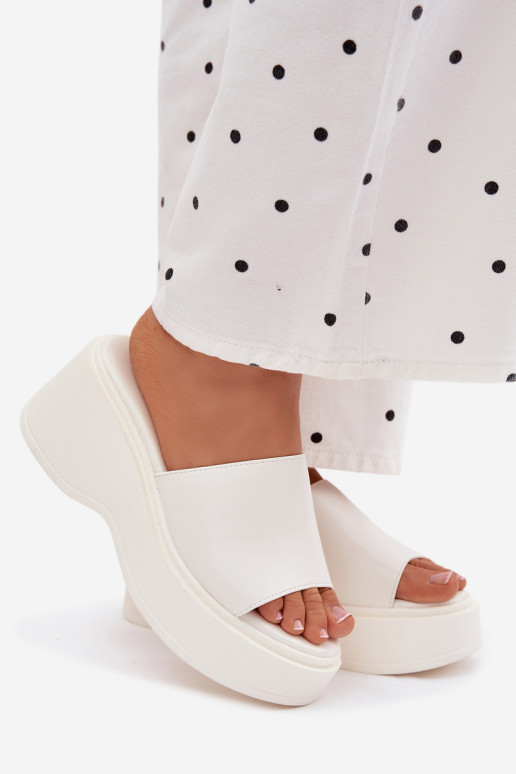 Chaussons blancs à plateforme Virelia
