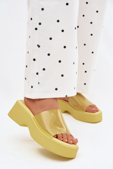 Sandales à plateforme jaunes avec brides transparentes Selestia 2