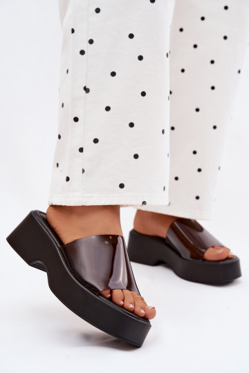 Sandales à plateforme noires avec brides transparentes Selestia 2