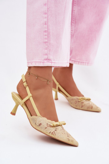 Sandales à lacets Féminin Activé obcasie avec des rubans couleur jaune Il fautribelle 2