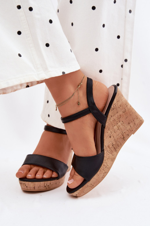 Sandales à plateforme noires pour femmes Clarabella