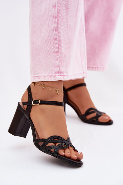 Sandales à talons hauts pour femme couleur noire Antonella