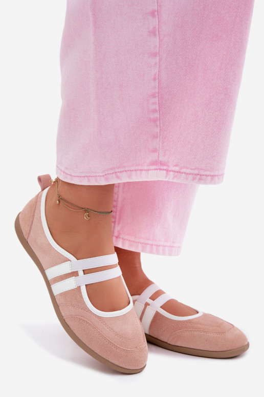 Ballerines Style sportifElastycznymi Paskami couleur rose Donatella