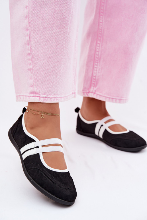 Ballerines noires sportives avec brides élastiques Donatella