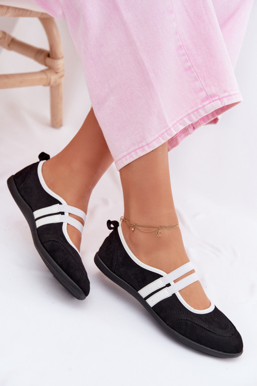 Ballerines noires sportives avec brides élastiques Donatella