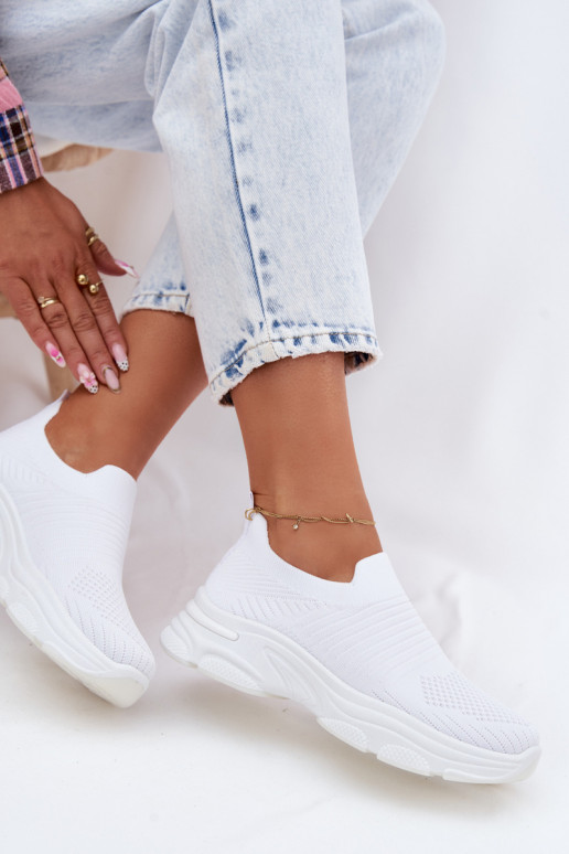 Baskets blanches pour femmes à enfiler Floraine