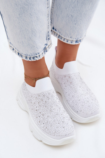  Un modèle convaincant baskets Féminin Avec décoration couleur blanche Melorae