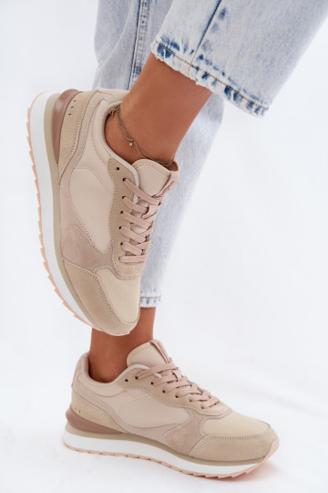 Baskets beiges pour femmes en daim McArthur MA2512IN
