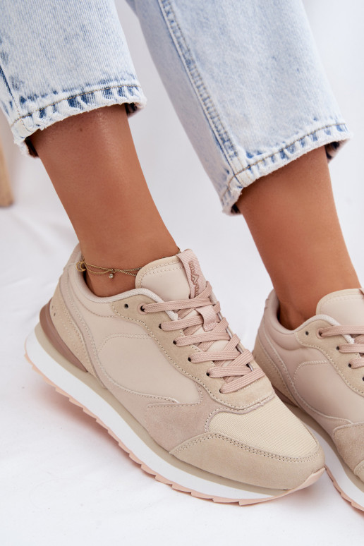 en daim Chaussures modèle baskets Féminin McArthur MA2512DANS beige