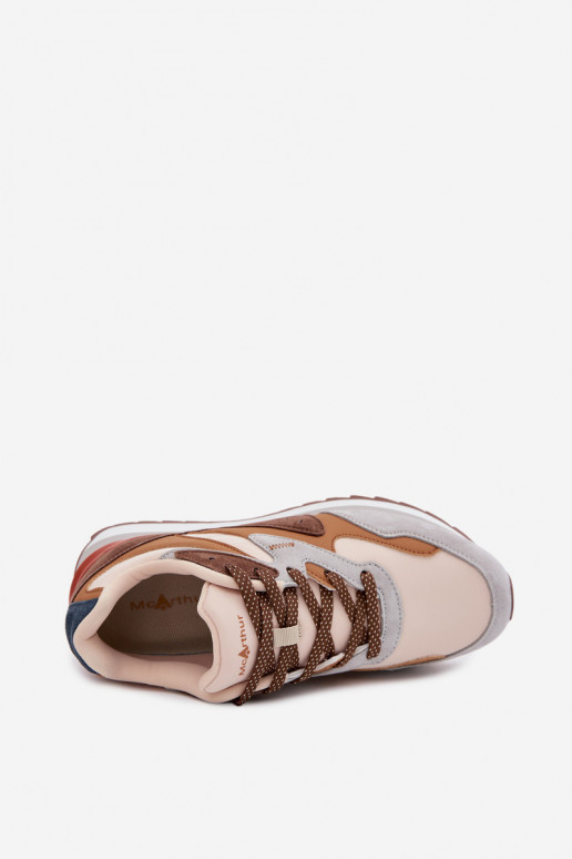 Baskets brunes pour femmes en daim McArthur MA253IN
