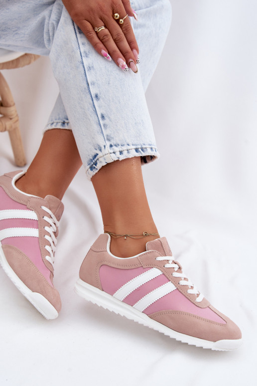 Chaussures de sport roses pour femmes en daim McArthur MA258IN