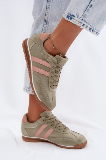 Chaussures de sport vertes pour femmes en daim McArthur MA258IN