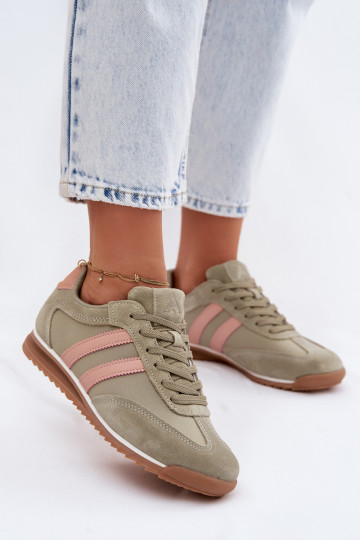 Chaussures de sport vertes pour femmes en daim McArthur MA258IN 2