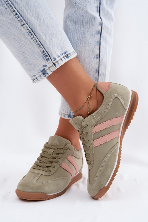 Chaussures de sport vertes pour femmes en daim McArthur MA258IN