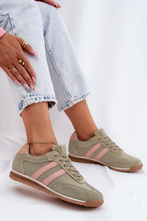Chaussures de sport vertes pour femmes en daim McArthur MA258IN