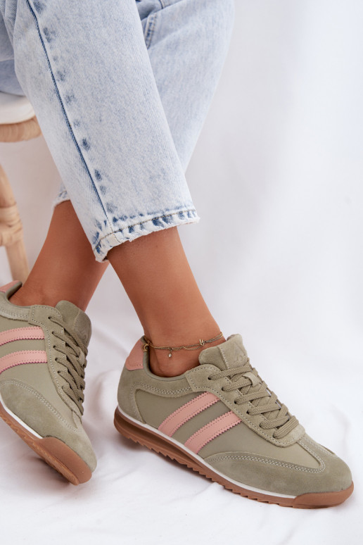 Chaussures de sport vertes pour femmes en daim McArthur MA258IN