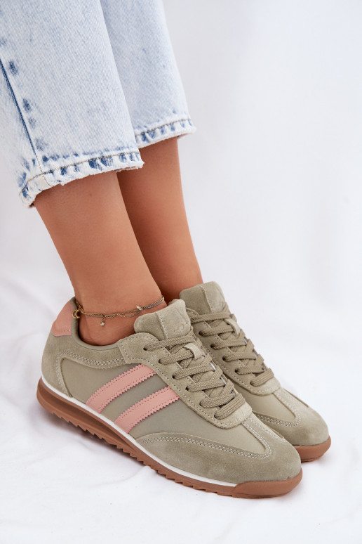 Chaussures de sport vertes pour femmes en daim McArthur MA258IN