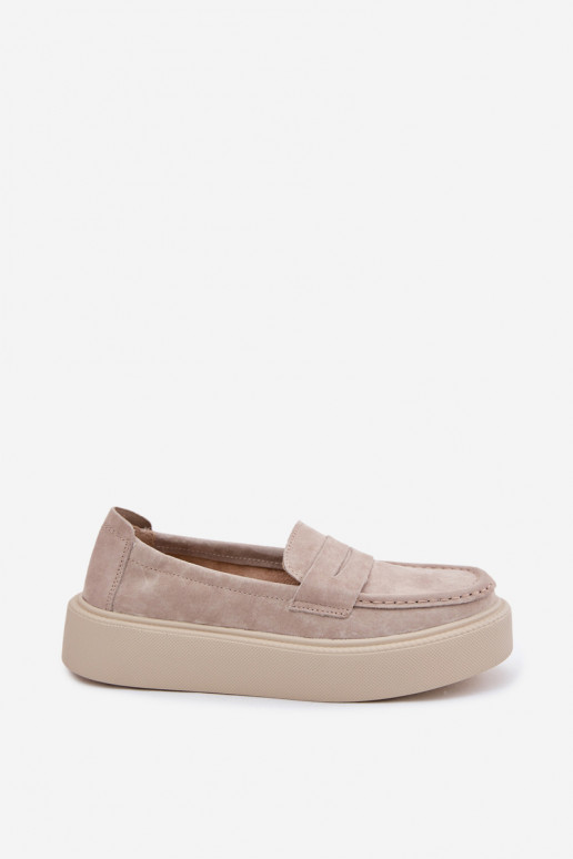 MocassinsActivéturalnego en daimu avec une plateforme Vinceza 79594 beige