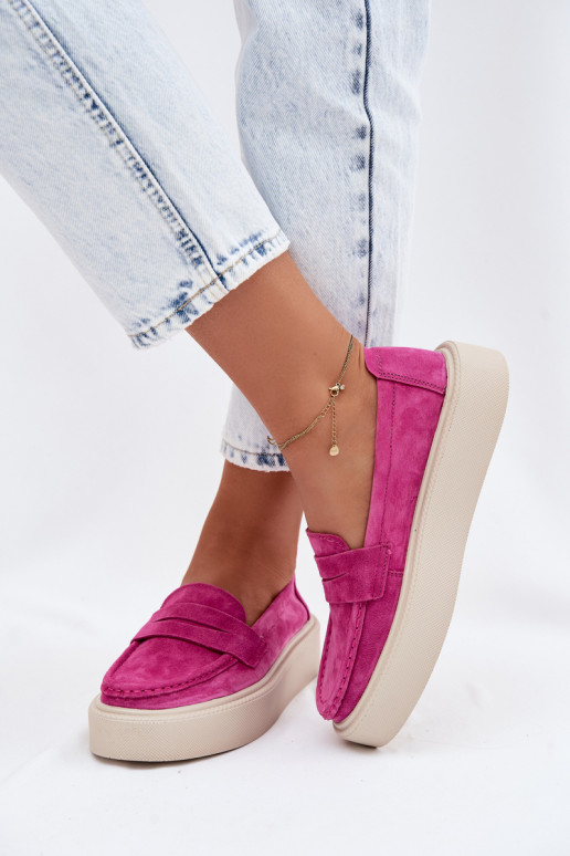 MocassinsActivéturalnego en daimu avec une plateforme Vinceza 79594 couleur rose