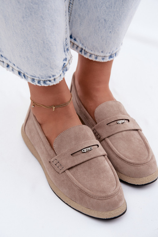 Mocassins en faux daim sable pour femmes Vinceza 62273