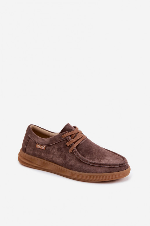 Chaussures en faux daim marron Vinceza 95391