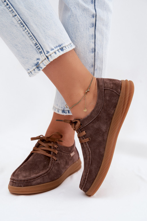 Chaussures en faux daim marron Vinceza 95391