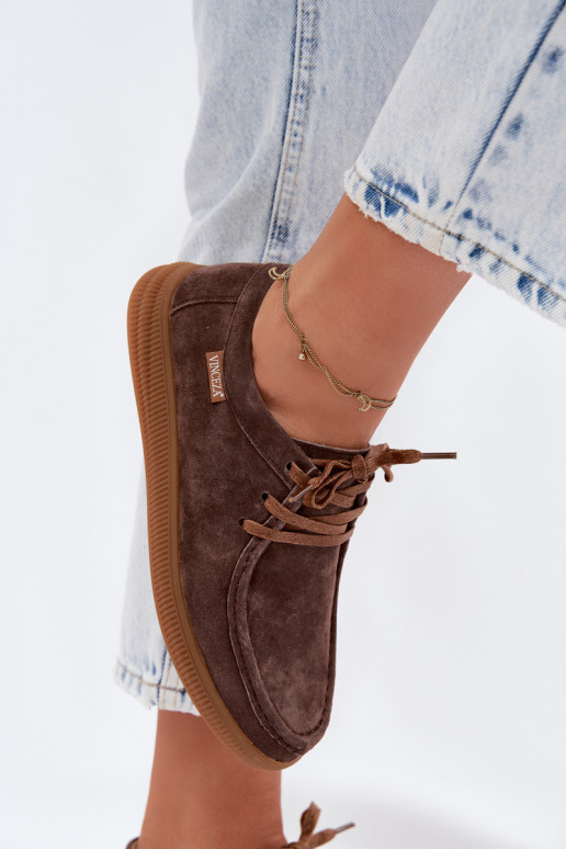 Chaussures en faux daim marron Vinceza 95391