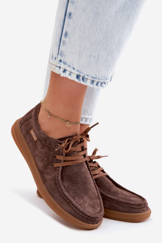 Chaussures en faux daim marron Vinceza 95391