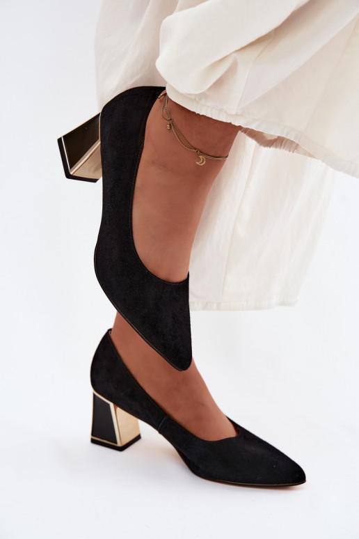 Talons en faux daim noir Vinceza 66921