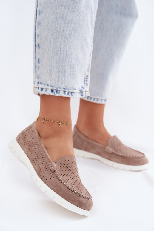 mocassins pour femmesActivéturalnego en daimu Vinceza 95360 beige