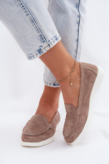 mocassins pour femmesActivéturalnego en daimu Vinceza 95360 beige 2