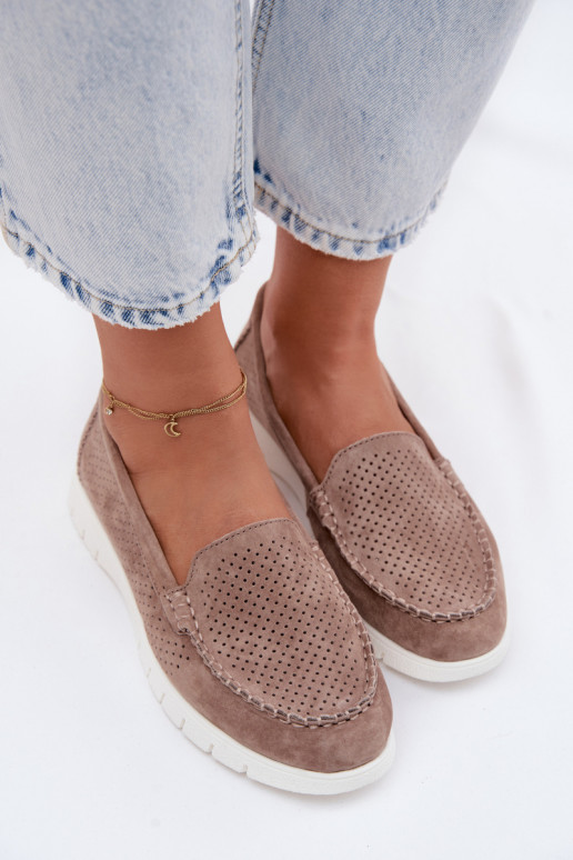 Mocassins en faux daim sable pour femmes Vinceza 95360