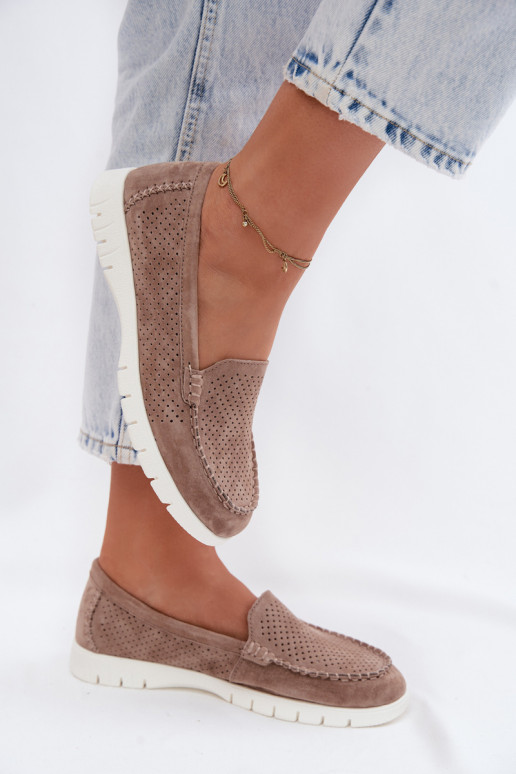 mocassins pour femmesActivéturalnego en daimu Vinceza 95360 beige