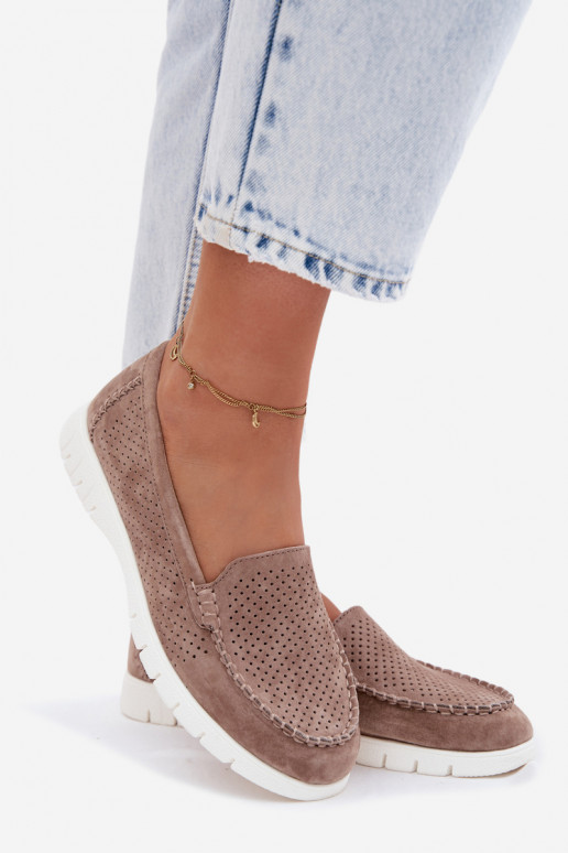 Mocassins en faux daim sable pour femmes Vinceza 95360