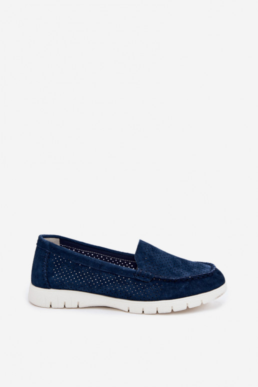 Mocassins en faux daim bleu foncé pour femmes Vinceza 95360