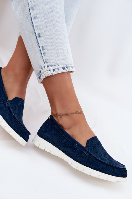 mocassins pour femmesActivéturalnego en daimu Vinceza 95360 bleu foncé