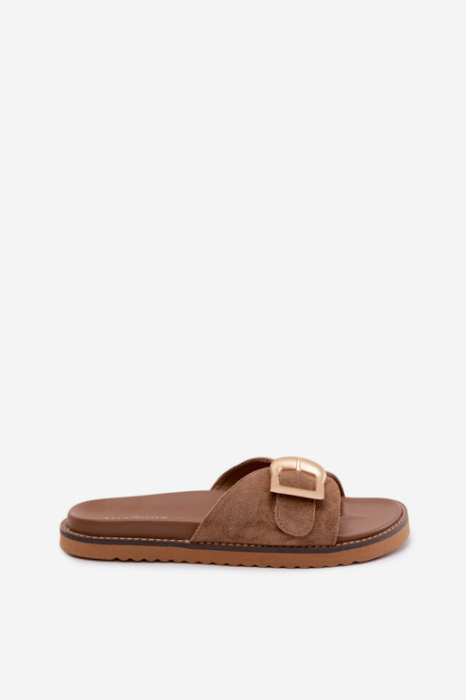 Chaussons sable pour femmes avec boucles dorées Elviane