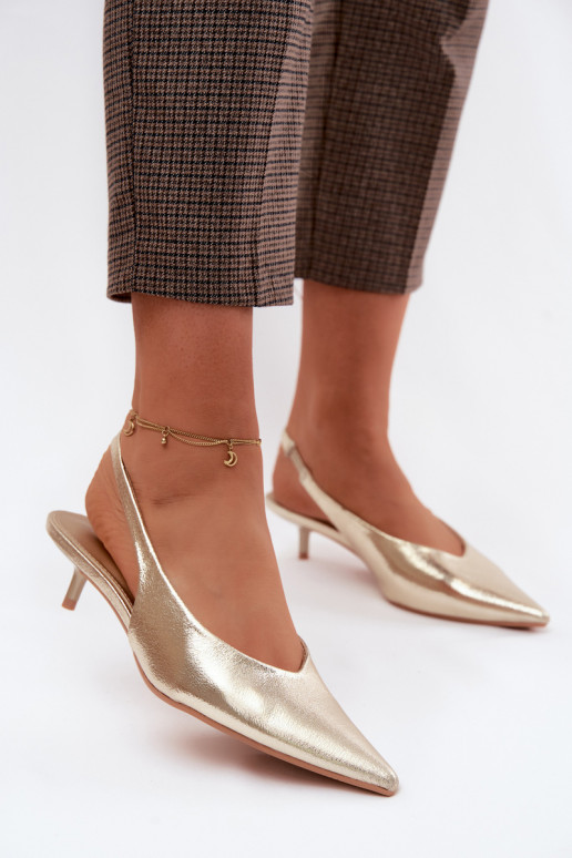 Sandales pour femmesImitacji Skóry avec des talons couleur dorée Averelle