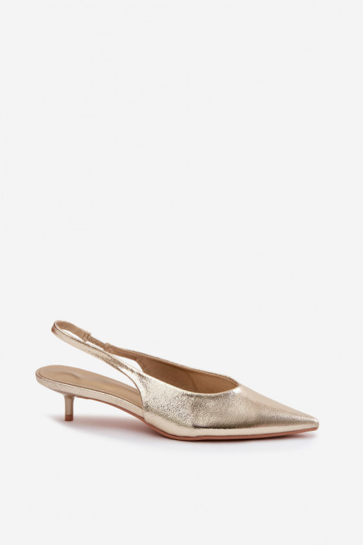 Sandales pour femmesImitacji Skóry avec des talons couleur dorée Averelle