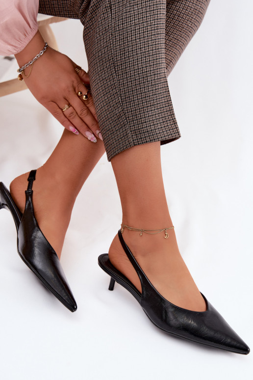 Sandales laquées pour femmeImitacji Skóry avec des talons couleur noire Averelle