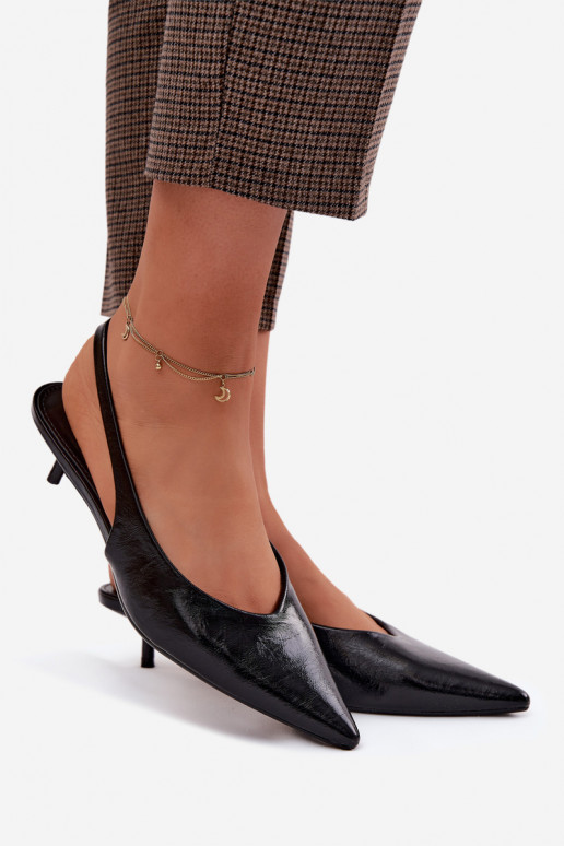 Sandales laquées pour femmeImitacji Skóry avec des talons couleur noire Averelle