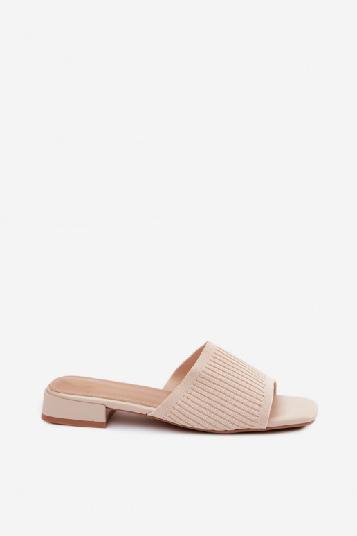  Pantoufles pour femmes avec des talons larges couleur ivoire Belissea