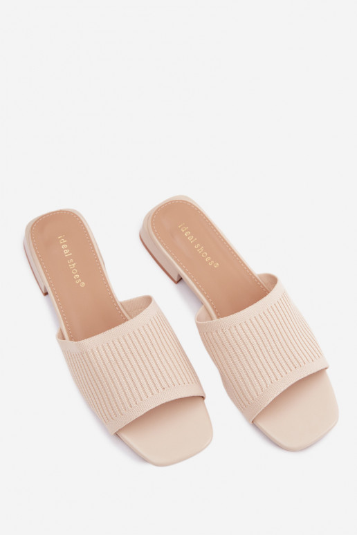  Pantoufles pour femmes avec des talons larges couleur ivoire Belissea