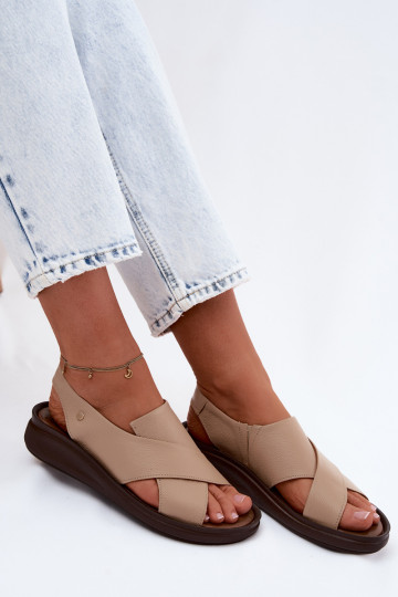Sandales pour femmes Zazoo 40392 en cappuccino