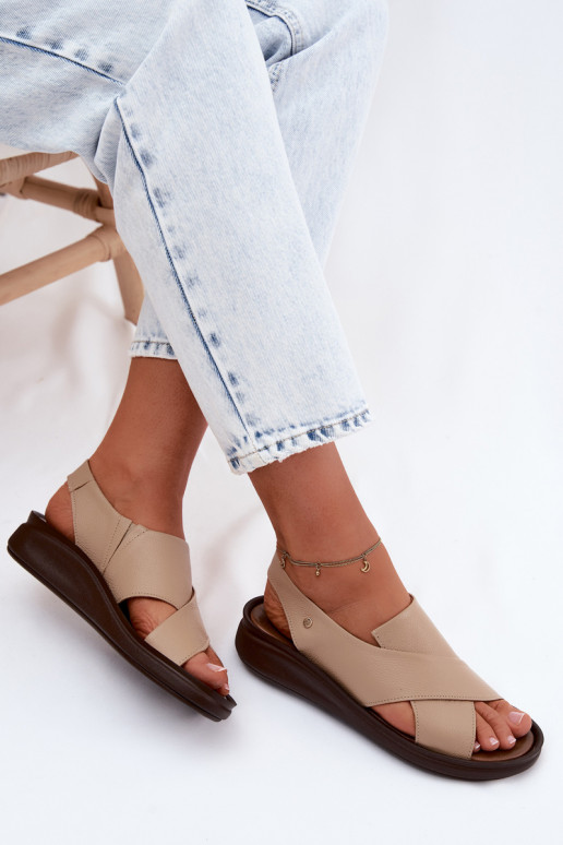 Sandales pour femmes Zazoo 40392 en cappuccino